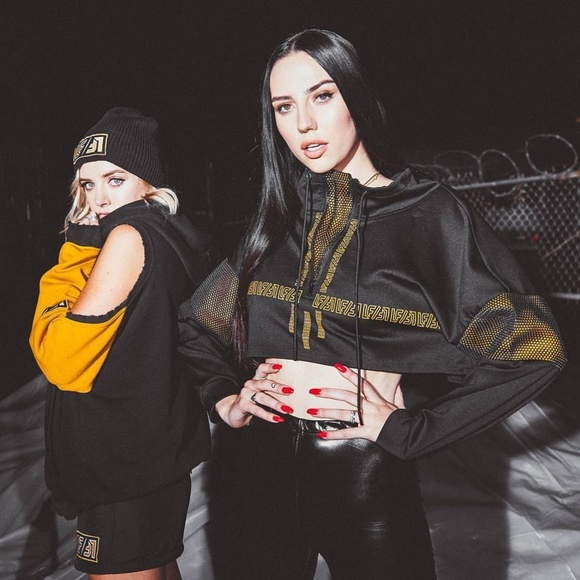 Dolls Kill Tops - LF Caution Tape Crop Sweater